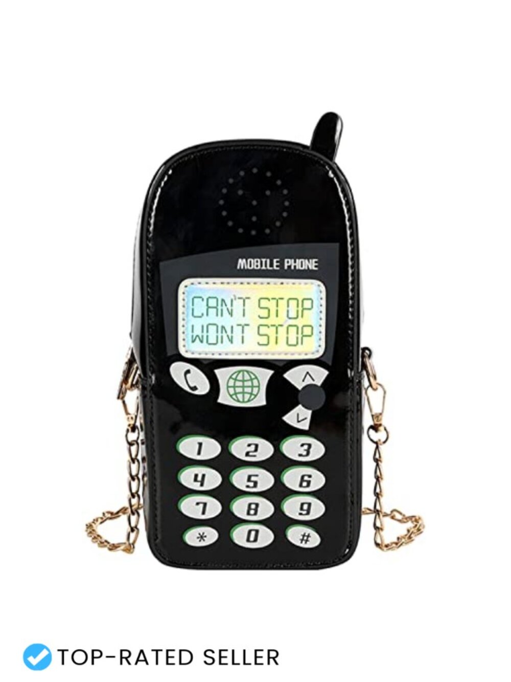 PU Leather Cell Phone Shaped Crossbody Bag Chain Messenger Purse